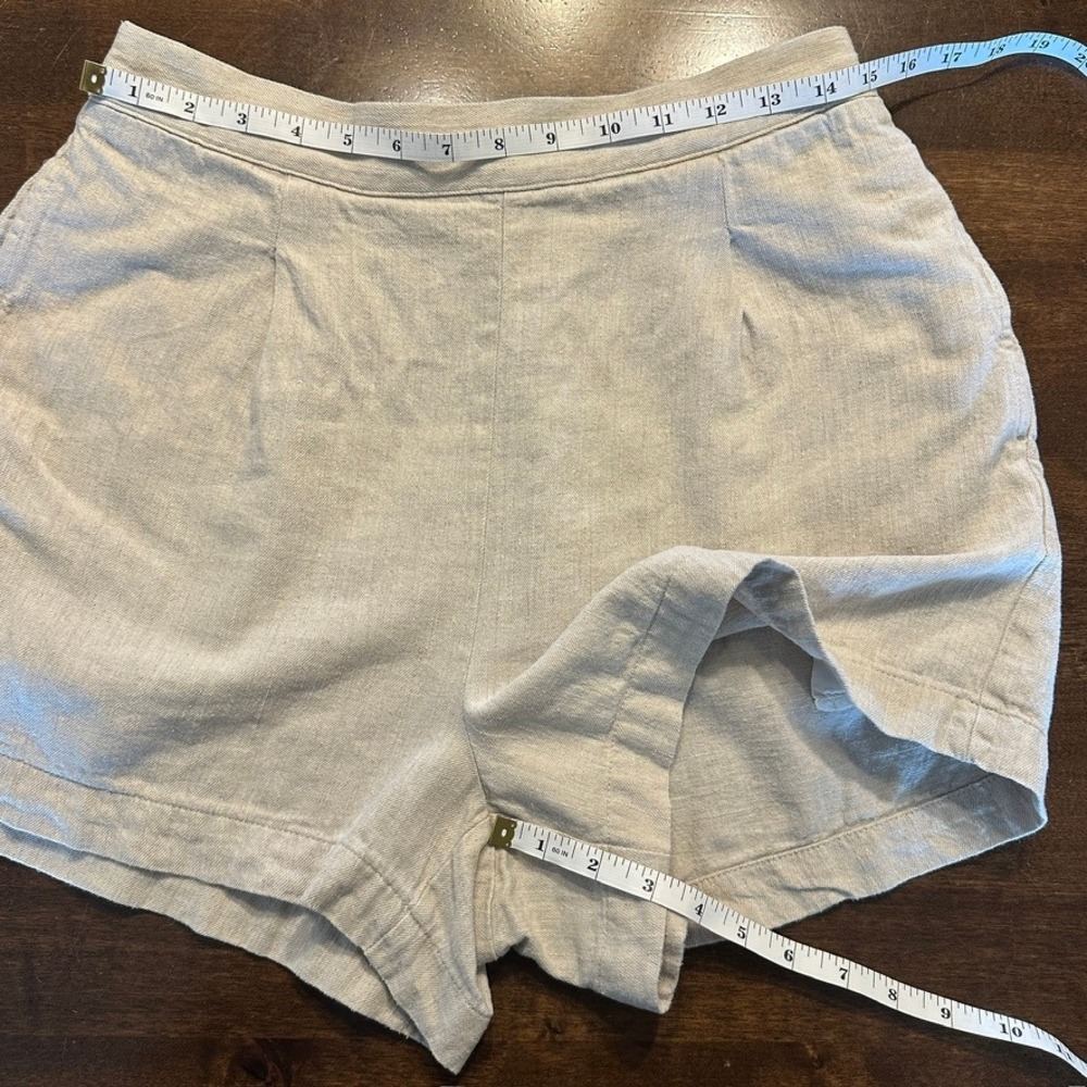 Madewell Linen Blend‎ Shorts High Waist Pleated Pockets Womens Size M - Picture 6 of 6